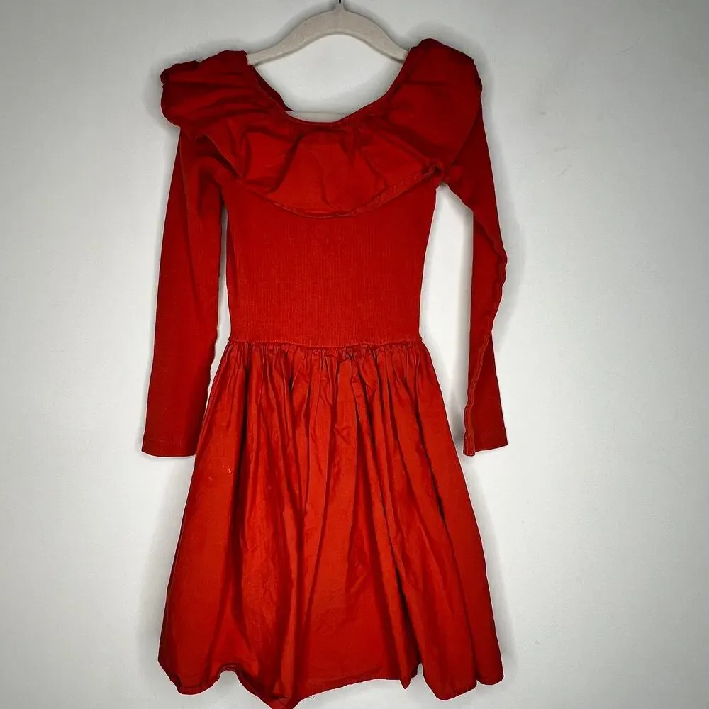 Molo Orange Ruffle Dress Girls Size 5